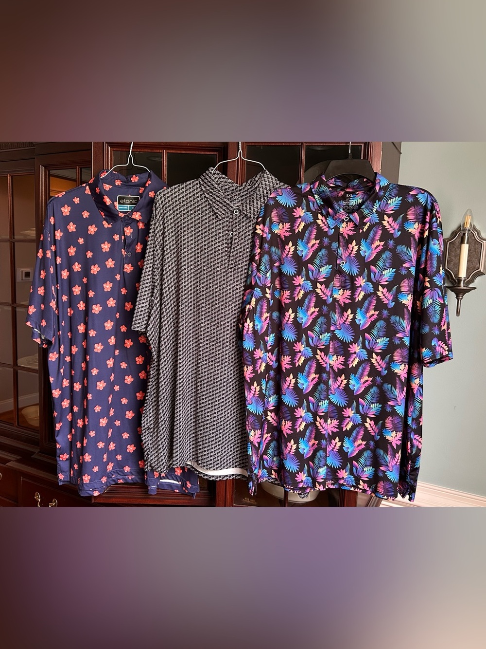 LOT of 3 - Bold Print Golf Shirts - 3XL